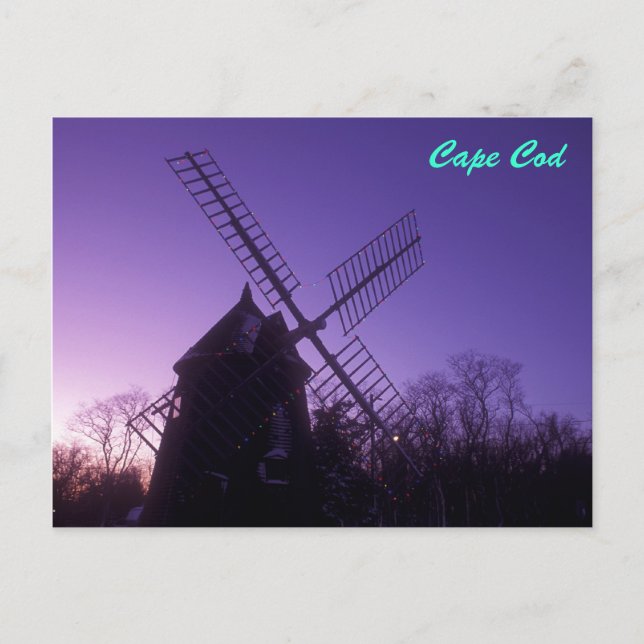 Cape Cod Kvarn vid Twilight Vykort (Framsida)