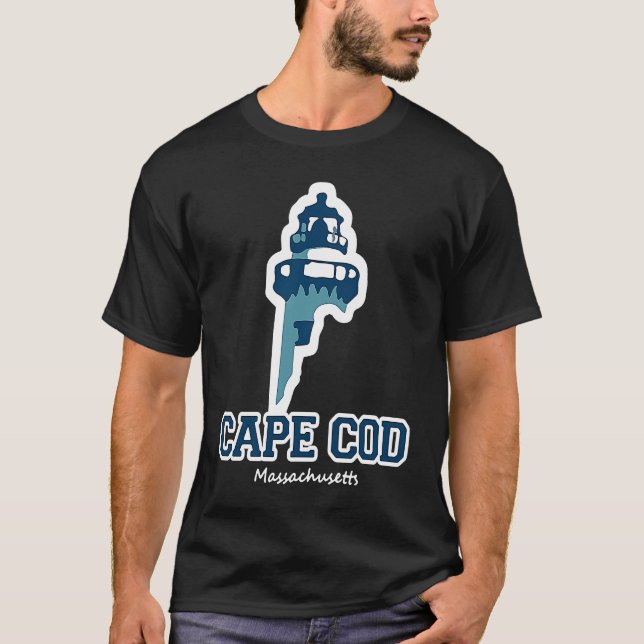 Cape Cod Lighthouse Massachusetts College Varsity T Shirt (Framsida)