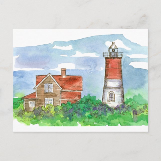 Cape Cod Lighthouse Sketch Vykort (Framsida)