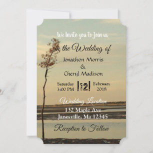 Cape Cod Lone Träd om inbjudningar till Beach Wedd