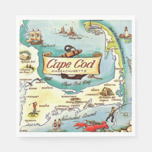 Cape Cod MA Karta Pappersservett