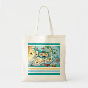 Cape Cod MA Karta Totebag Tygkasse