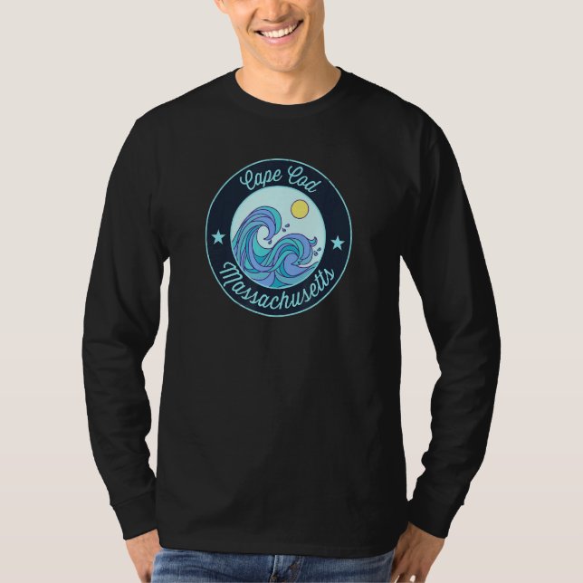 Cape Cod Ma Massachusetts Souvenir Nautical Surfer T Shirt (Framsida)