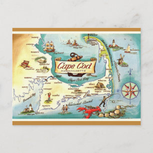 Cape Cod MA Retro vykort