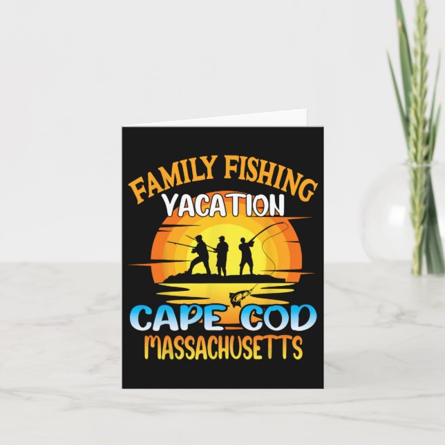 Cape Cod Machusetts Family Fishing Vacation Sunset Kort (Framsida)