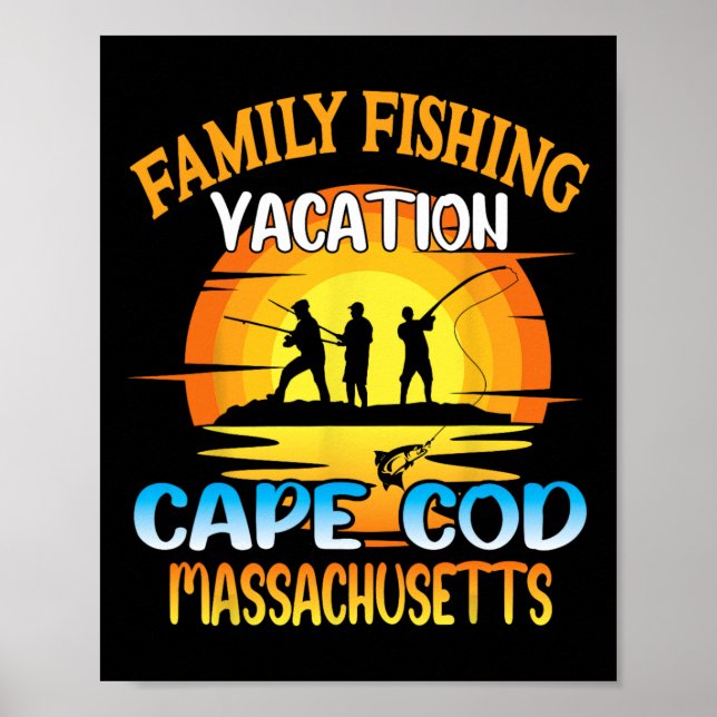 Cape Cod Machusetts Family Fishing Vacation Sunset Poster (Framsidan)