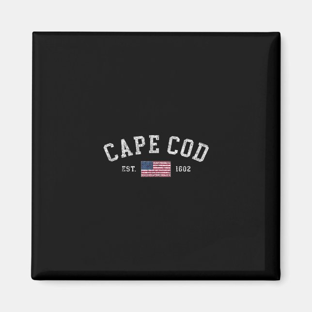 Cape Cod Machusetts Us Flagga Est 1602 Semester So Magnet (Framsidan)