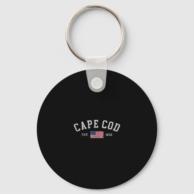 Cape Cod Machusetts Us Flagga Est 1602 Semester So Nyckelring (Framsida)