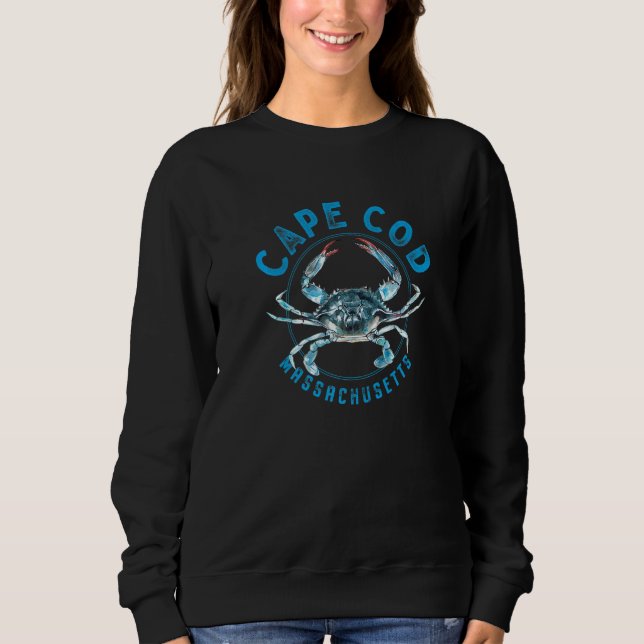 Cape Cod Massachusetts Blue Crab T Shirt (Framsida)