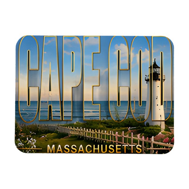 Cape Cod Massachusetts fyr Kustresor Magnet (Horisontell)