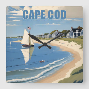 Cape Cod Massachusetts Fyrkantig Klocka