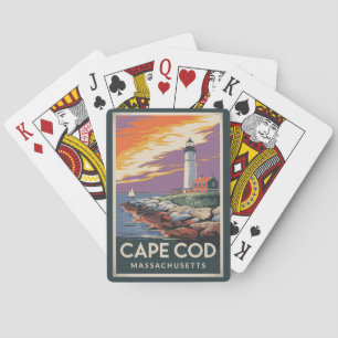 Cape Cod Massachusetts Illustration Travel Art Casinokort