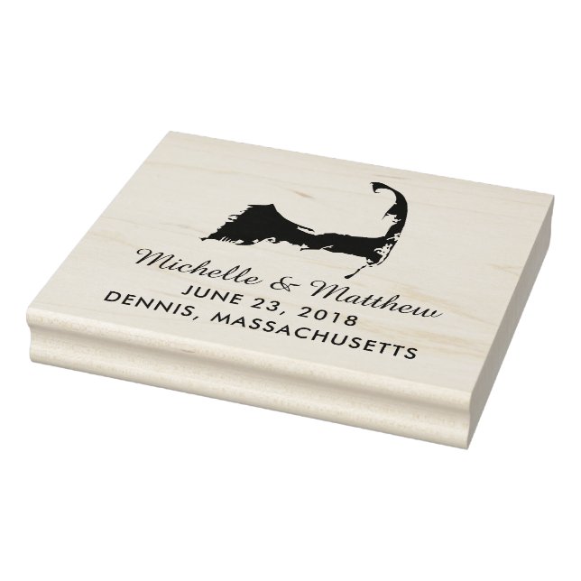 Cape Cod Massachusetts Karta Bröllop spara datum Stämpel (Stämpel)