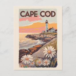 Cape Cod Massachusetts Målerisk Reskonst Retro Vykort