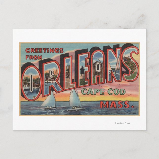 Cape Cod, Massachusetts (Orleans) Vykort (Framsida)