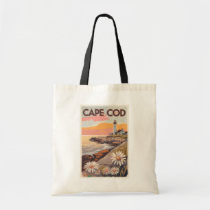Cape Cod Massachusetts Painterly Travel Art Retro Tygkasse