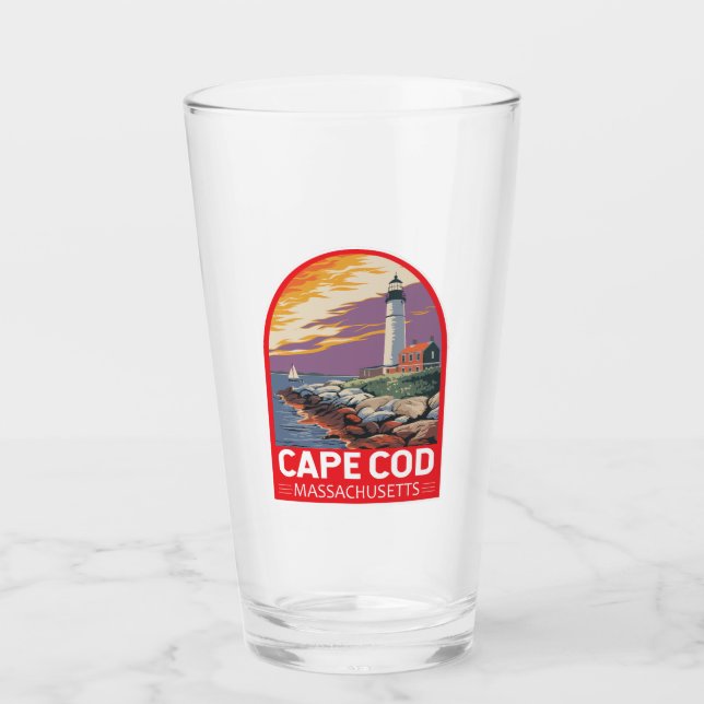 Cape Cod Massachusetts Resa Konst Emblem Glaskopp (Framsida)