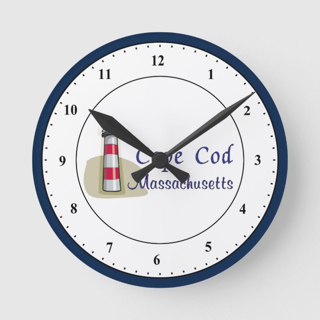 Cape Cod Massachusetts Round Clock Rund Klocka (Framsida)