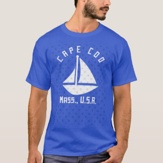 Cape Cod Massachusetts Sailing Boating White Text T Shirt