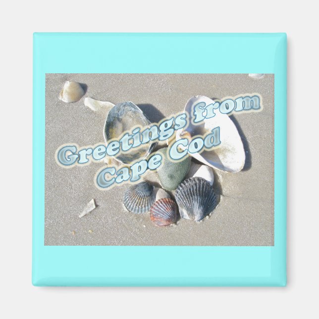 Cape Cod Massachusetts - Snäcka och Surfa Magnet (Framsidan)