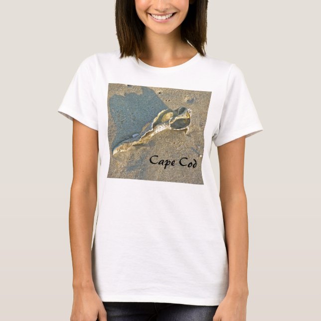 Cape Cod Massachusetts - Snäcka och Surfa Tee Shirt (Framsida)