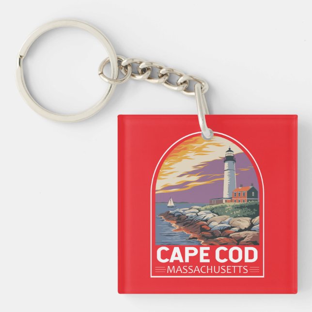 Cape Cod Massachusetts Travel Art Emblem (Framsidan)