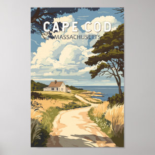 Cape Cod Massachusetts Travel Art Vintage Poster