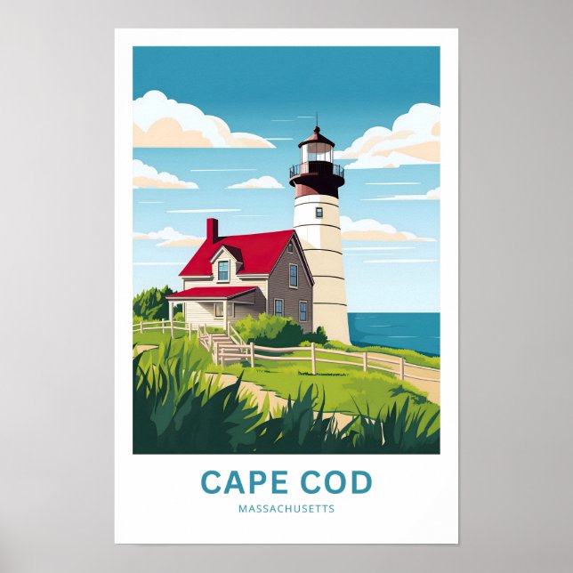 Cape Cod Massachusetts Travel Print Poster (Framsidan)