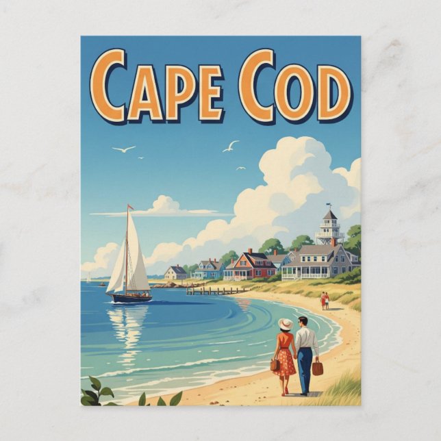 Cape Cod Massachusetts Travel Vykort (Framsida)