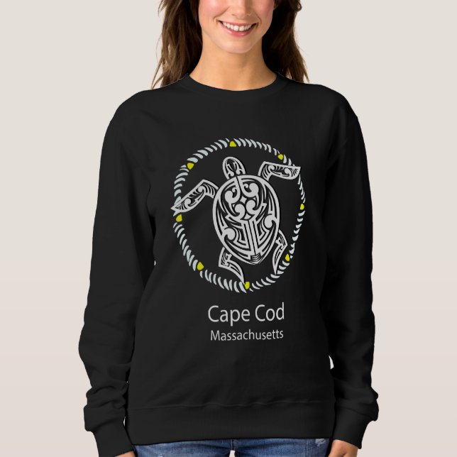 Cape Cod Massachusetts - Tribal Turtle T Shirt (Framsida)