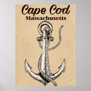 Cape Cod Massachusetts Vintage resor poster