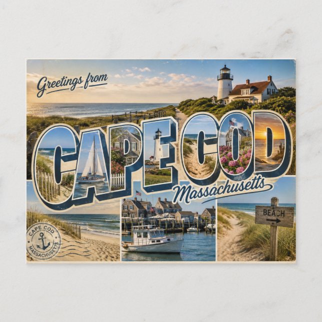 Cape Cod, Massachusetts vykort (Framsida)