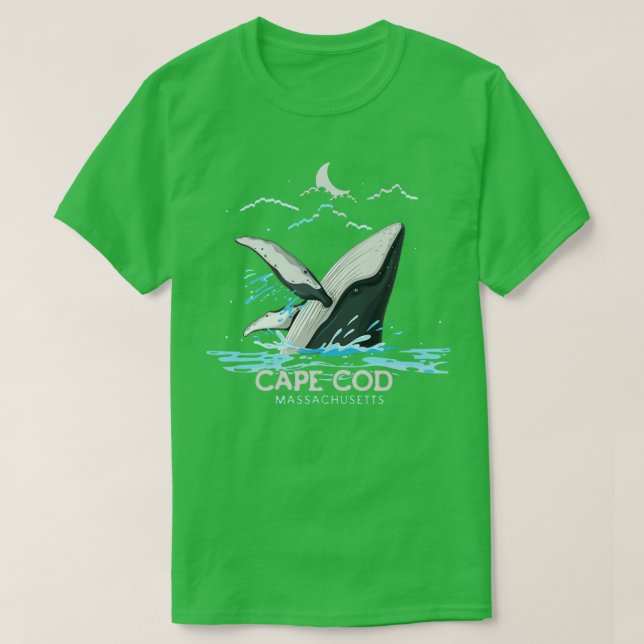 Cape Cod Massachusetts Whale Watching Humpback Wha T Shirt (Design framsida)