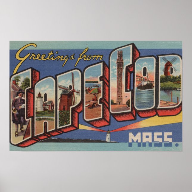 Cape Cod, MassachusettsLarge Brev Scenes Poster (Framsidan)