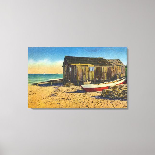 Cape Cod, MassachusettsView of a Lobster Shack Canvastryck (Framsida)