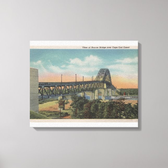 Cape Cod, MassachusettsView of Bourne Bridge Canvastryck (Framsida)