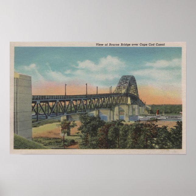 Cape Cod, MassachusettsView of Bourne Bridge Poster (Framsidan)
