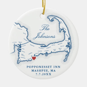 Cape Cod MORSA Bröllop Photo Första jul Julgransprydnad Keramik