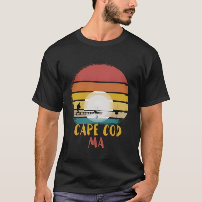 Cape Cod Morsa Massachusetts Fishing Pier T Shirt (Framsida)
