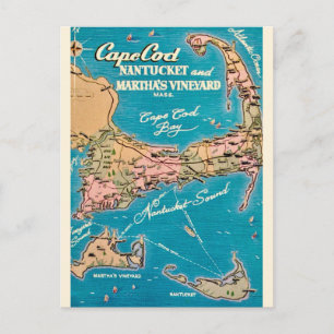 Cape Cod Nantucket & Martha's Vineyard vykort