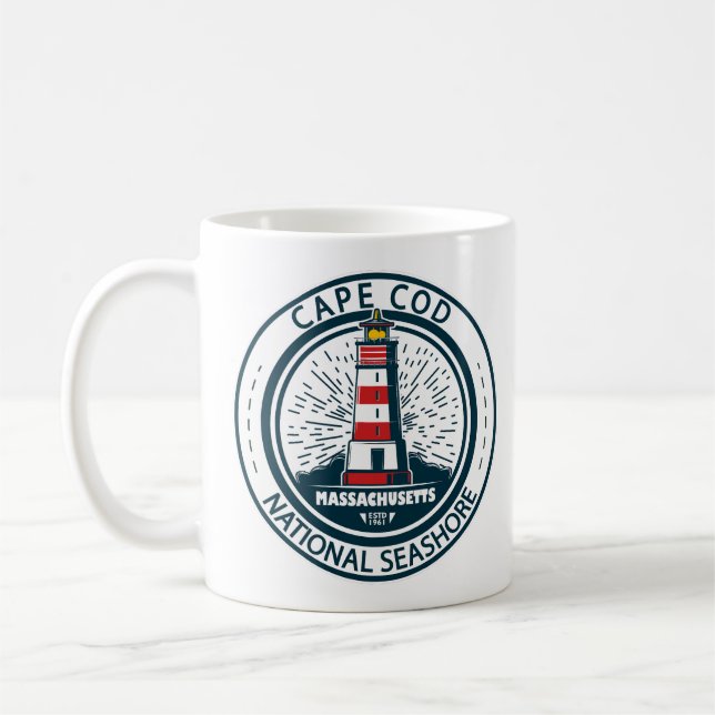 Cape Cod National Seashore Massachusetts Badge Kaffemugg (Vänster)