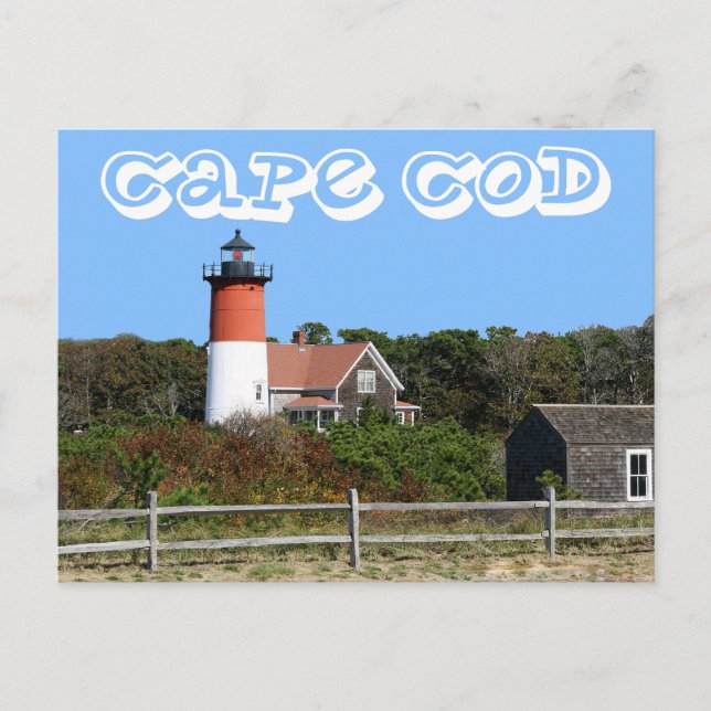 Cape Cod, Nauset Lighthouse, Eastham, MORSA-postko Vykort (Framsida)