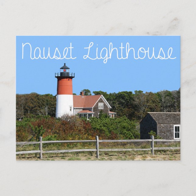 Cape Cod, Nauset Lighthouse, Eastham, MORSA-postko Vykort (Framsida)