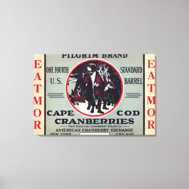 Cape Cod Pilgrim Eatmor Cranbär Brand Canvastryck (Framsida)