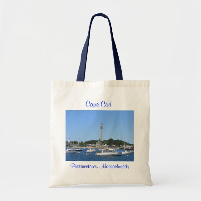 Cape Cod Provincetown Pilgrims Monument Tote Bag Tygkasse (Framsidan)