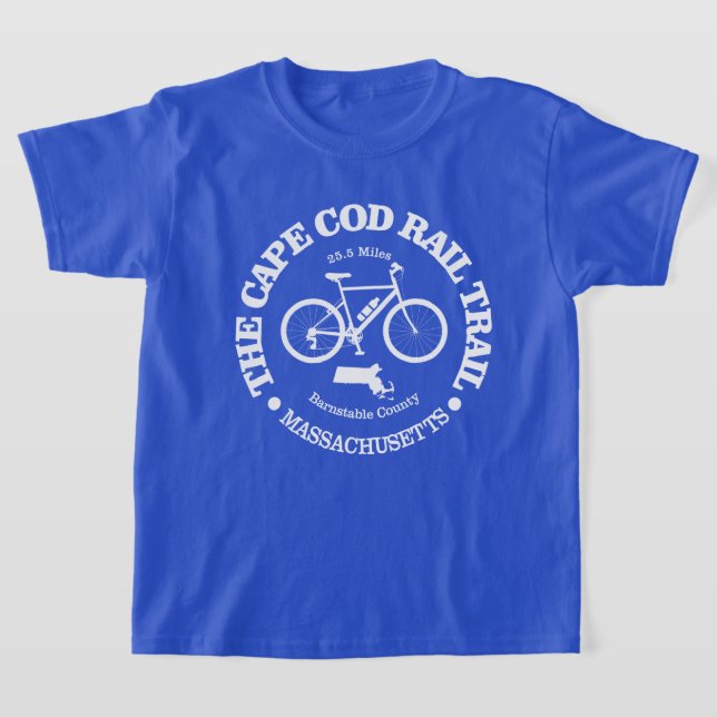 Cape Cod Rail Trail (cycling) T Shirt (Laydown)
