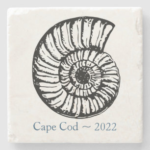 Cape Cod souvenirunderlägg - Ammonit skal Stenunderlägg