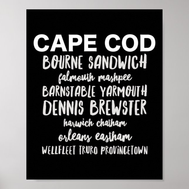 Cape Cod städer Provincetown Rnstable Bourne Denni Poster (Framsidan)
