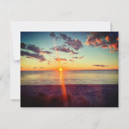 Cape Cod Strand Solnedgång Foto Anteckningskort