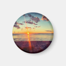 Cape Cod Strand Solnedgång Foto Magnet